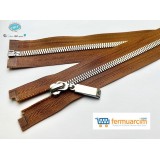 Mont Fermuarı 70 cm Açık Kahverengi Gümüş Dişli T5 (10 adet)